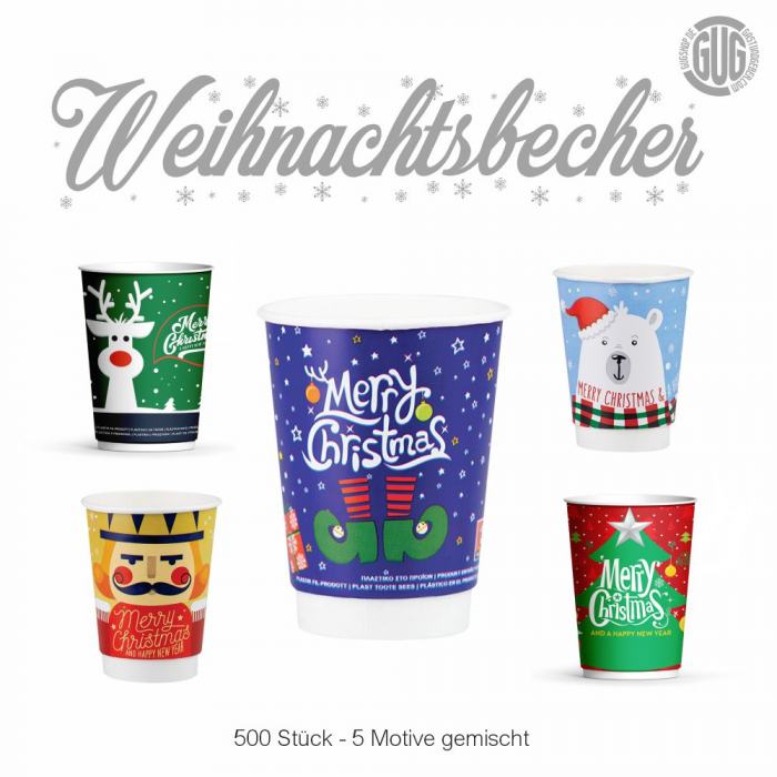 Glühweinbecher 0,2L - Weihnachtsbecher - Kaffeebecher Doppelwand